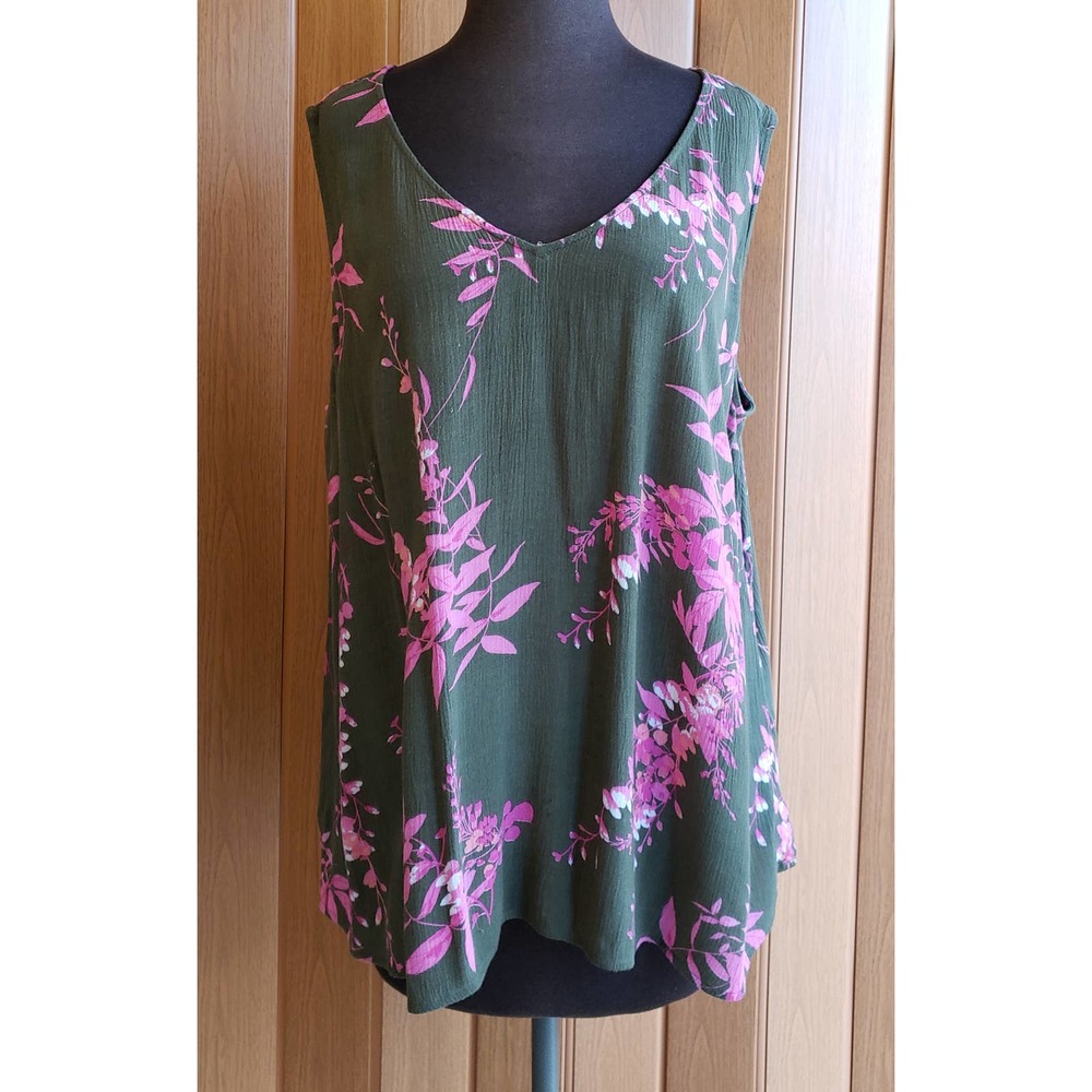 A New Approach size XXL green & pink tank top